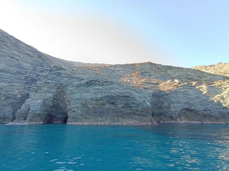 Shelter and feeding area of the Mediterranean Monk Seal Monachus monachus in the Marine Protected Area of Gyaros (Source: Central Aegean Protected Areas Management Unit)