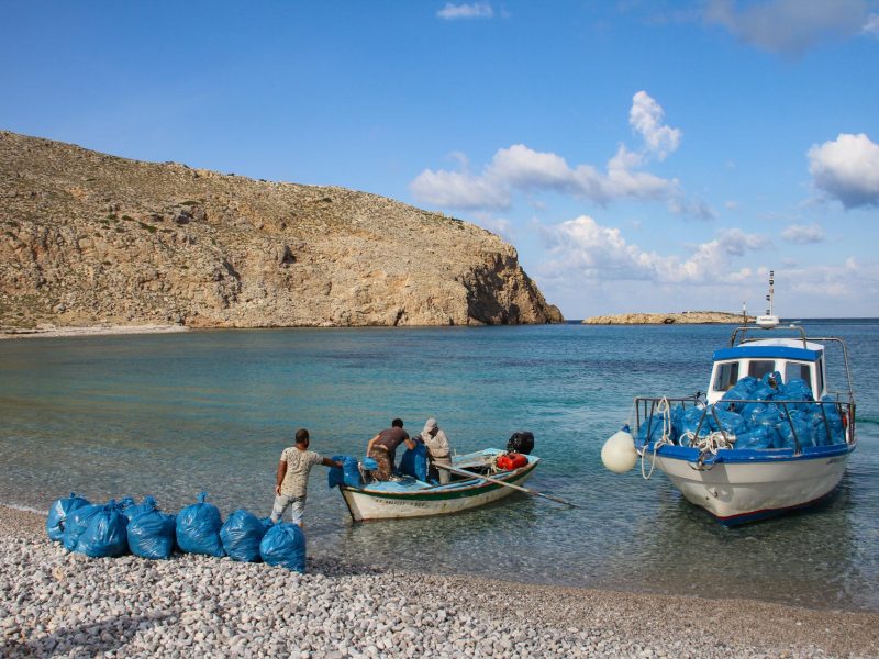 Waste Collection (Credit: Management Unit of the Southeastern Aegean Protected Areas)